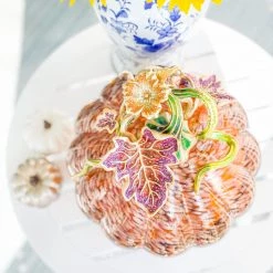 Jay Strongwater ENTERTAINING Dalton Leaf & Vine Jeweled Large Glass Jar 15 Jay Strongwater ENTERTAINING Dalton Leaf & Vine Jeweled Large Glass Jar