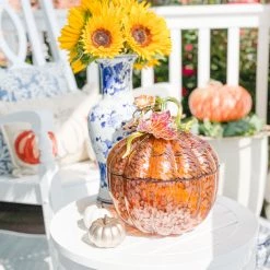 Jay Strongwater ENTERTAINING Dalton Leaf & Vine Jeweled Large Glass Jar 13 Jay Strongwater ENTERTAINING Dalton Leaf & Vine Jeweled Large Glass Jar