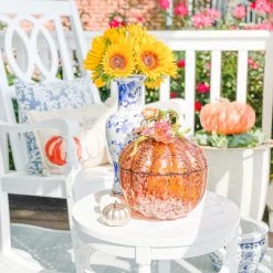 Jay Strongwater ENTERTAINING Dalton Leaf & Vine Jeweled Large Glass Jar 12 Jay Strongwater ENTERTAINING Dalton Leaf & Vine Jeweled Large Glass Jar