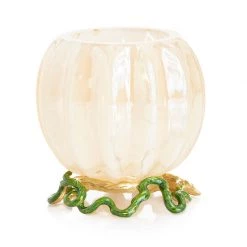 Jay Strongwater Carmella Leaf And Vine Candle Holder Flora & Fauna CANDLES & CLOCKS
