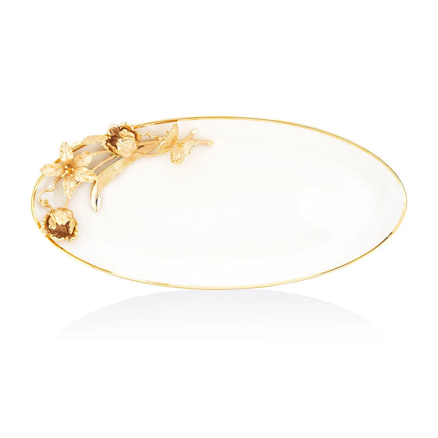 Jay Strongwater Brinley Branch & Flower Platter 1 Jay Strongwater Brinley Branch & Flower Platter