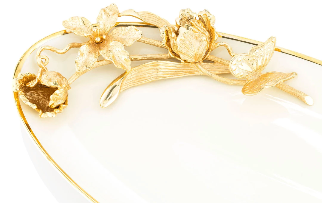 Jay Strongwater Brinley Branch & Flower Platter 3 Jay Strongwater Brinley Branch & Flower Platter