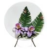 Jay Strongwater Catalina Orchid And Banana Leaf Platter With Stand