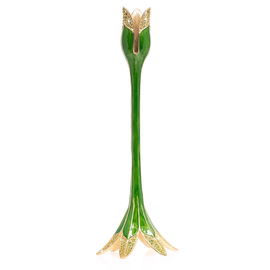 Jay Strongwater Ambrosius Tulip Tall Green Candle Stick Holder 1 Jay Strongwater Ambrosius Tulip Tall Green Candle Stick Holder