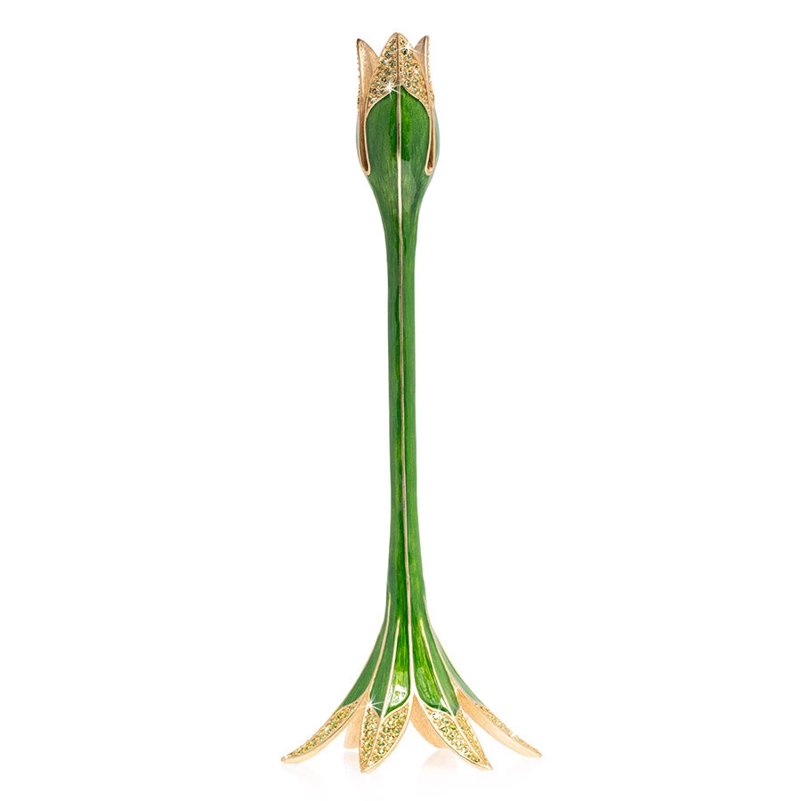 Jay Strongwater Ambrosius Tulip Tall Green Candle Stick Holder 2 Jay Strongwater Ambrosius Tulip Tall Green Candle Stick Holder