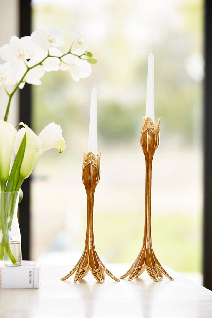 Jay Strongwater Ambrosius Tulip Tall Brown Candle Stick Holder CANDLES & CLOCKS 6 Jay Strongwater Ambrosius Tulip Tall Brown Candle Stick Holder CANDLES & CLOCKS