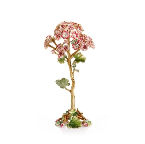 Jay Strongwater FIGURINES - ANIMAL Thea Geranium Flower Objet
