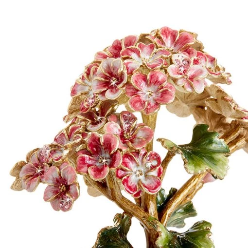 Jay Strongwater FIGURINES - ANIMAL Thea Geranium Flower Objet