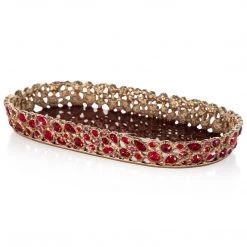 Jay Strongwater VANITY Julius Bejeweled Tray Ruby