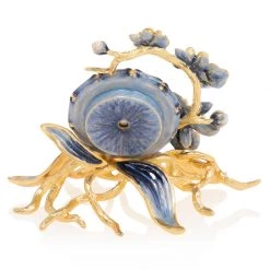 Jay Strongwater Tara Orchid Clock - Delft Garden