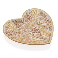 Jay Strongwater Aria Floral Heart Trinket Tray Pink VANITY