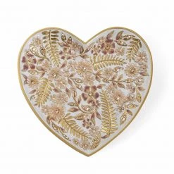 Jay Strongwater Aria Floral Heart Trinket Tray Pink VANITY