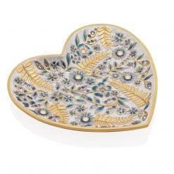 Jay Strongwater Aria Floral Heart Trinket Tray Blue VANITY