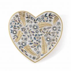 Jay Strongwater Aria Floral Heart Trinket Tray Blue VANITY