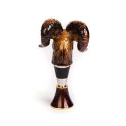 Jay Strongwater Ryker Ram Wine Stopper & Stand ENTERTAINING