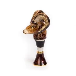 Jay Strongwater Ryker Ram Wine Stopper & Stand ENTERTAINING
