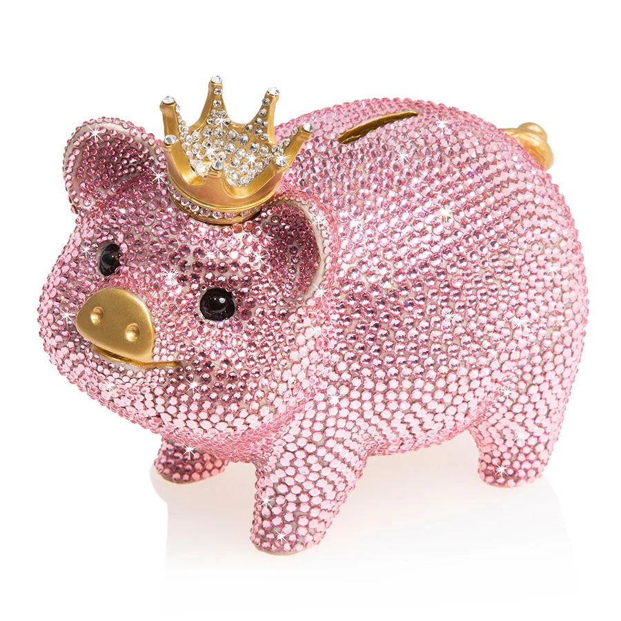 Jay Strongwater Gatsby Pavé Piggy Bank With Crown FIGURINES - ANIMAL 2 Jay Strongwater Gatsby Pavé Piggy Bank With Crown FIGURINES - ANIMAL
