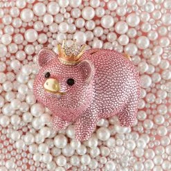 Jay Strongwater Gatsby Pavé Piggy Bank With Crown FIGURINES - ANIMAL 7 Jay Strongwater Gatsby Pavé Piggy Bank With Crown FIGURINES - ANIMAL