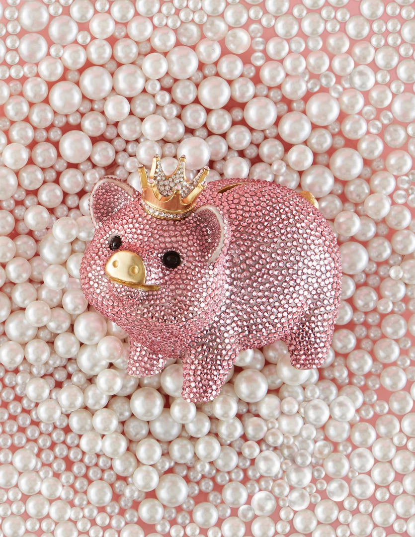 Jay Strongwater Gatsby Pavé Piggy Bank With Crown FIGURINES - ANIMAL 4 Jay Strongwater Gatsby Pavé Piggy Bank With Crown FIGURINES - ANIMAL