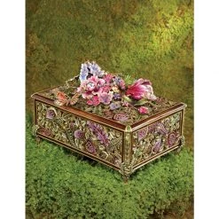 Jay Strongwater Genevieve Grand Floral Chest Flora & Fauna BOXES