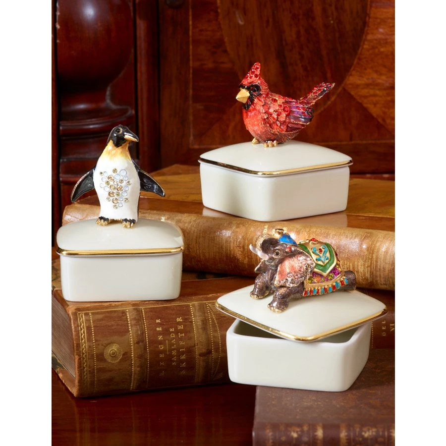 Jay Strongwater Priya Elephant Porcelain Box BOXES 4 Jay Strongwater Priya Elephant Porcelain Box BOXES