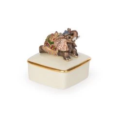 Jay Strongwater Priya Elephant Porcelain Box BOXES