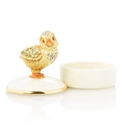 Jay Strongwater Sawyer Chick Round Porcelain Box