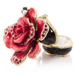 Jay Strongwater BOXES Rosalie Night Bloom Rose Box