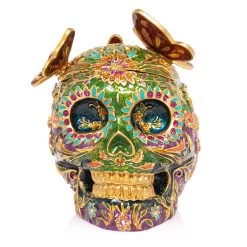 Jay Strongwater Rivera Skull With Butterflies Box