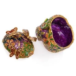 Jay Strongwater Rivera Skull With Butterflies Box