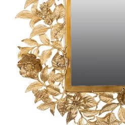 Jay Strongwater Camille Gilded Floral Leaf Mirror FURNITURE & WALL ART