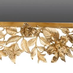 Jay Strongwater Camille Gilded Floral Leaf Mirror FURNITURE & WALL ART