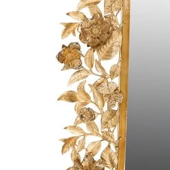 Jay Strongwater Camille Gilded Floral Leaf Mirror FURNITURE & WALL ART