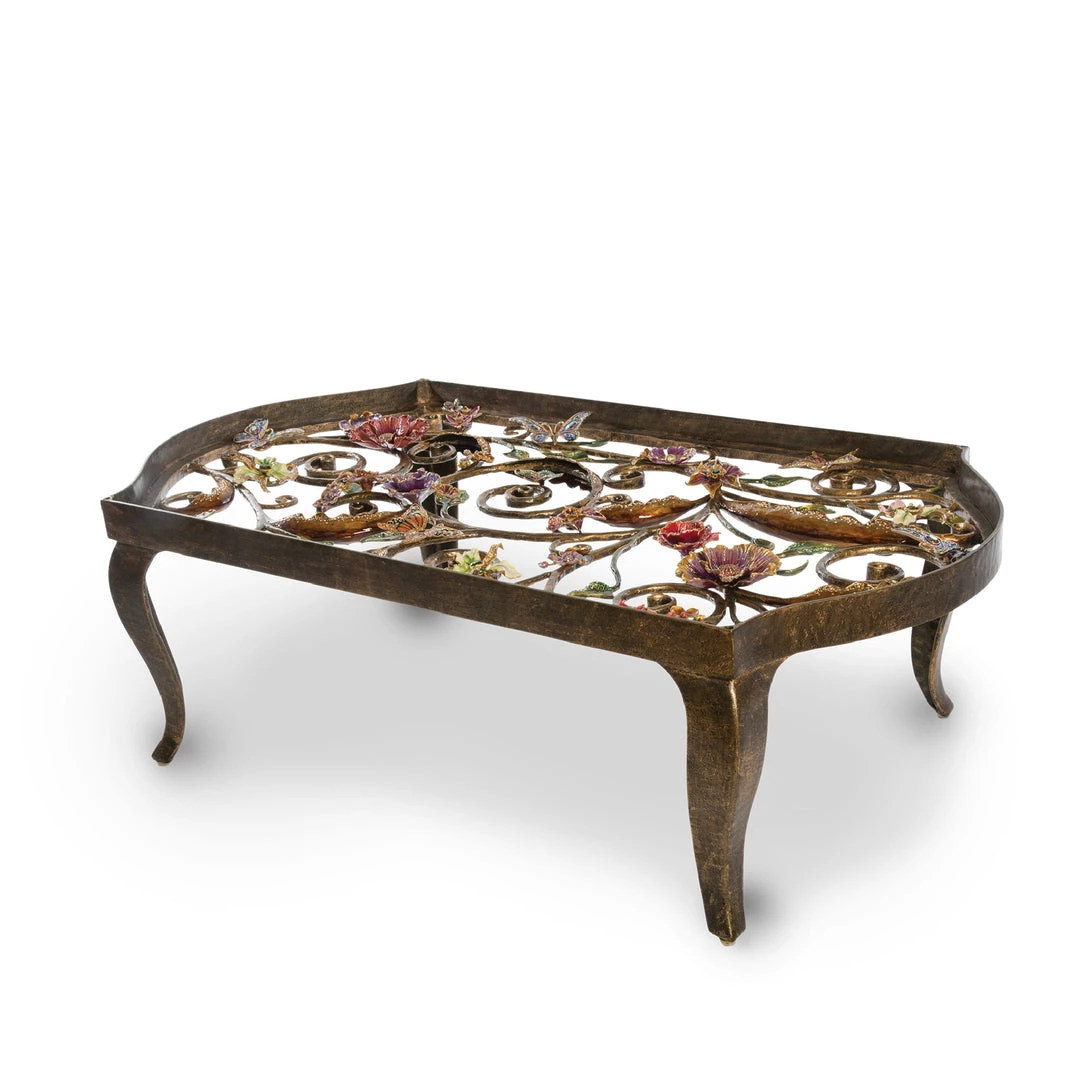 Jay Strongwater Everett Floral & Scroll Coffee Table 1 Jay Strongwater Everett Floral & Scroll Coffee Table