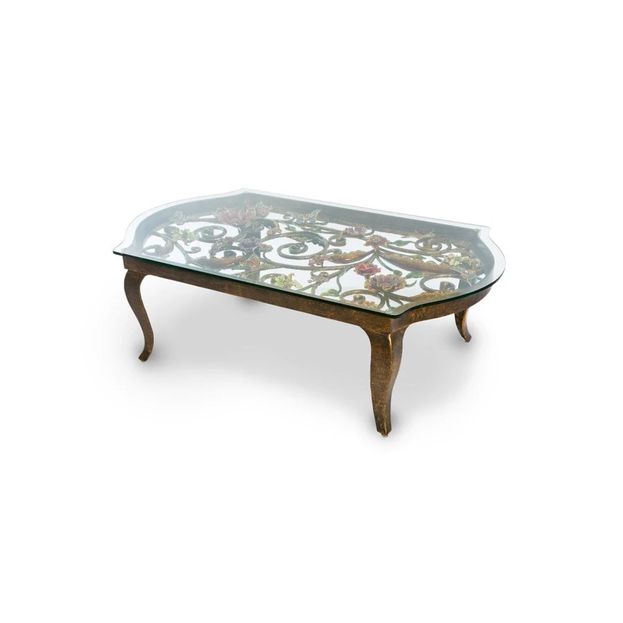 Jay Strongwater Everett Floral & Scroll Coffee Table 2 Jay Strongwater Everett Floral & Scroll Coffee Table