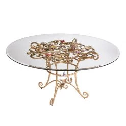 Jay Strongwater Sophia Floral Dining Table FURNITURE & WALL ART