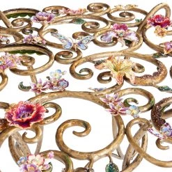 Jay Strongwater Sophia Floral Dining Table FURNITURE & WALL ART