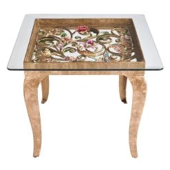 Jay Strongwater Josephine Floral Side Table FURNITURE & WALL ART