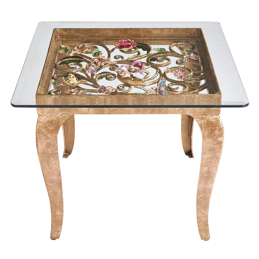 Jay Strongwater Josephine Floral Side Table FURNITURE & WALL ART 2 Jay Strongwater Josephine Floral Side Table FURNITURE & WALL ART
