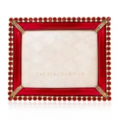 Jay Strongwater FRAMES Emilia Stone Edge 3" X 4" Frame - Ruby