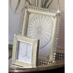 Jay Strongwater Emilia Stone Edge 3" X 4" Frame - Crystal Pearl FRAMES