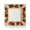 Jay Strongwater Leland Pavé Corner 2" Frame - Amber Leopard