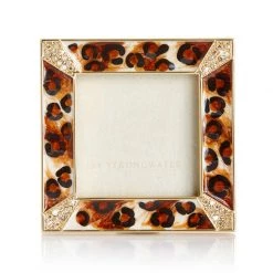 Jay Strongwater Leland Pavé Corner 2" Frame - Amber Leopard