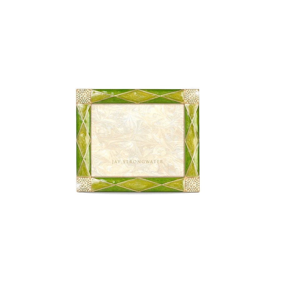Jay Strongwater FRAMES Francesca Argyle 3" X 4" Frame - Leaf 1 Jay Strongwater FRAMES Francesca Argyle 3" X 4" Frame - Leaf