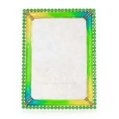 Jay Strongwater FRAMES Lorraine Stone Edge 4" X 6" Frame - Electric Green