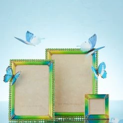 Jay Strongwater FRAMES Lorraine Stone Edge 4" X 6" Frame - Electric Green 7 Jay Strongwater FRAMES Lorraine Stone Edge 4