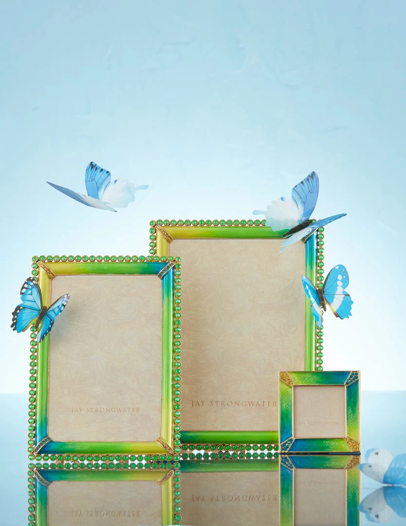 Jay Strongwater FRAMES Lorraine Stone Edge 4" X 6" Frame - Electric Green 4 Jay Strongwater FRAMES Lorraine Stone Edge 4" X 6" Frame - Electric Green