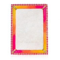 Jay Strongwater Lorraine Stone Edge 4" X 6" Frame - Electric Pink FRAMES