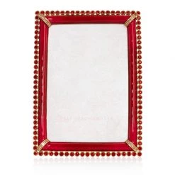Jay Strongwater FRAMES Lorraine Stone Edge 4" X 6" Frame - Ruby