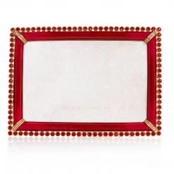 Jay Strongwater FRAMES Lorraine Stone Edge 4" X 6" Frame - Ruby